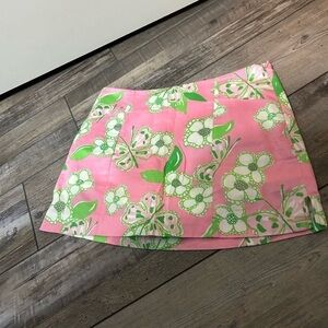 Lilly Pulitzer cotton skirt pink green design size 2